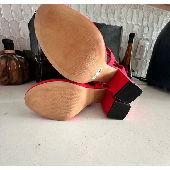 Torrid Red DOrsay Platform Heels 9.5W Womens Shoes With Adjustable Ankle Straps - Picture 6 of 8